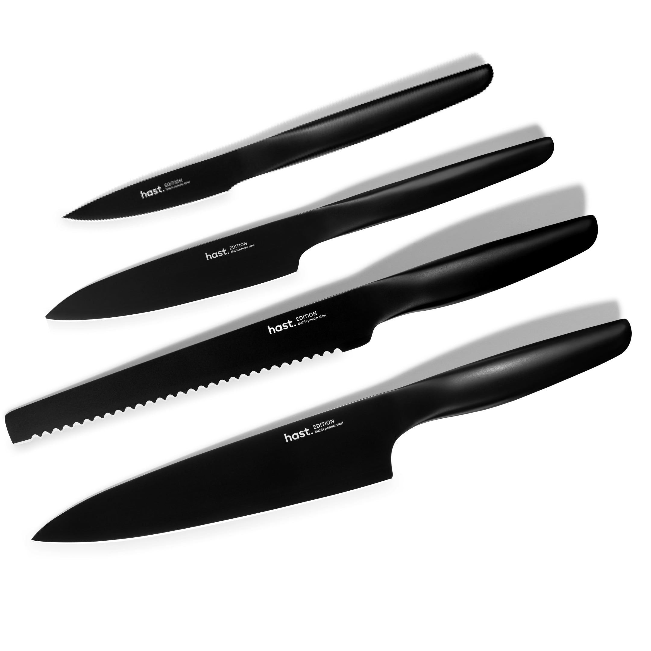 BergHOFF Essentials 4-Piece Black Ceramic Coated Knife Set