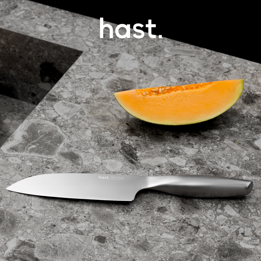 Hast Selection Japanese Carbon Steel 2-piece Santoku Knife Set